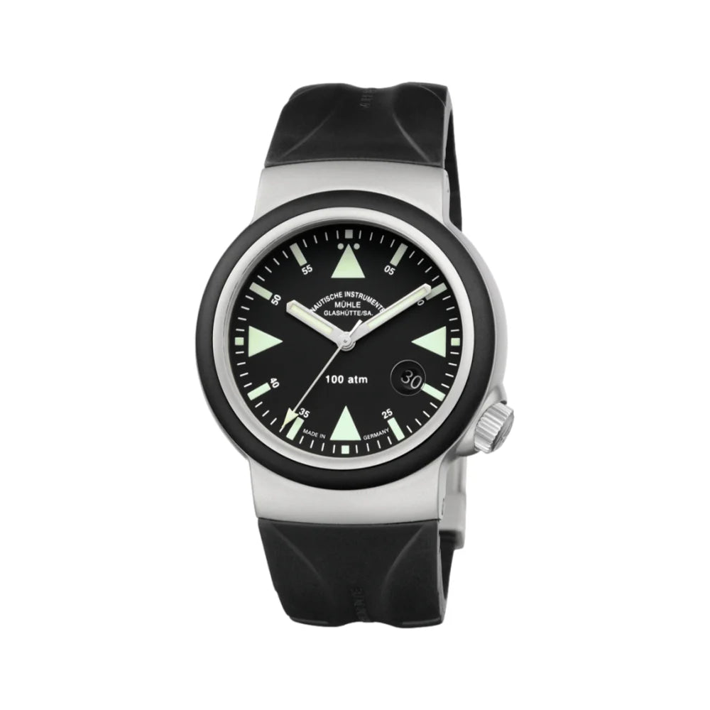S.A.R. Rescue Timer 42Mm - Black on Rubber Strap