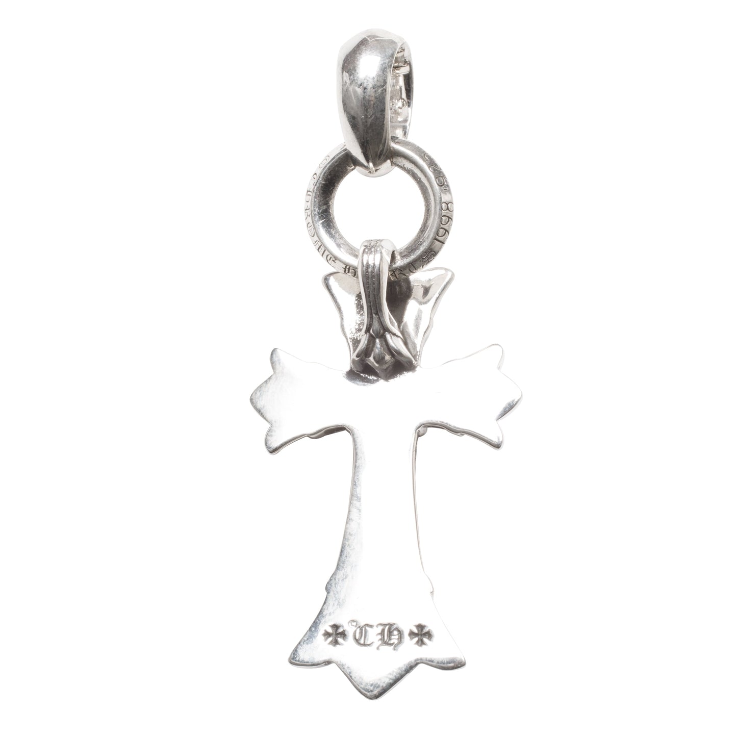 Large Double Cross with Bale Pendant Silver