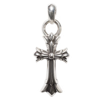 Large Double Cross with Bale Pendant Silver