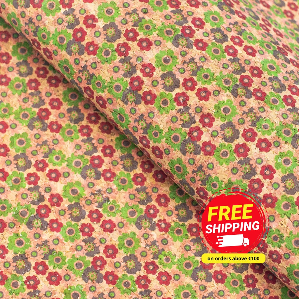 Quirky Florals, Cork Fabric- COF-403-A-0