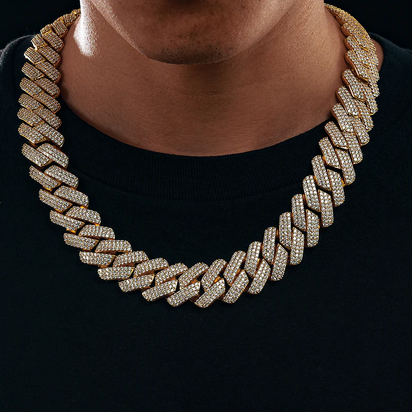 【#L42#N8 20Mm】 92Silver Cuban Link Chain Moissanite Hip Hop Jewelry Miami Necklace Fashion Gift