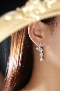 100% 18K White Gold Earrings Luxury Water Drop Shape 1.5Carat Real Natural Dimaond Earrings for Women High Party Jewelry