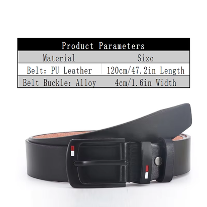 HEERAK Fashion Belt Mens Straps PU Alloy Square Buckle Business Leisure Casual Luxury Belts Black for Men Jeans Pants Waistband