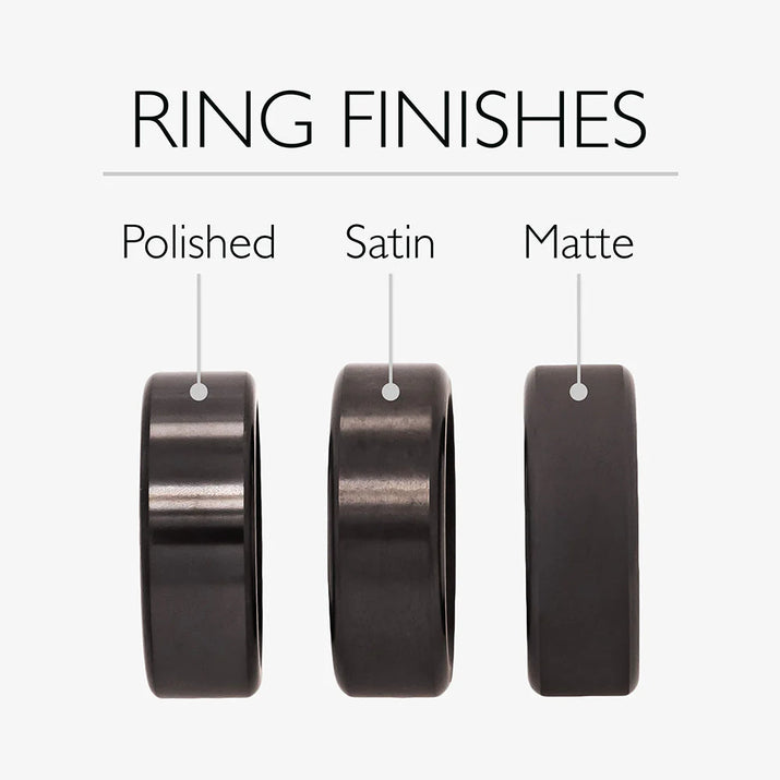 Black Diamond - Men’S Ring 8Mm - Yellow Gold Band W Black Diamond Inlay and Diamond Insets - ZEUS -