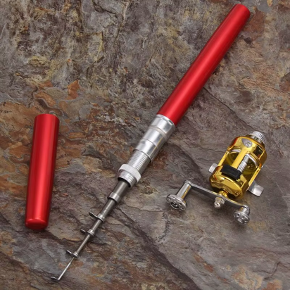 Portable Fishing Rods Pruty Na Ryby Pocket Telescopic Fishing Pole Pen Shape Folded Fishing Rods Lightweight Reel Wheel Tackle