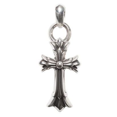 Large Double Cross with Bale Pendant Silver