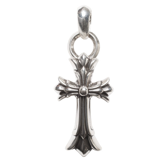 Large Double Cross with Bale Pendant Silver