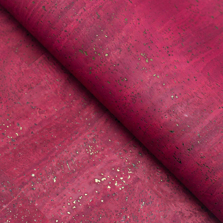 Burgundy Red Portuguese Cork Fabric-0