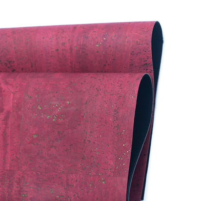 Burgundy Red Portuguese Cork Fabric-1
