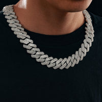 【#L42#N8 20Mm】 92Silver Cuban Link Chain Moissanite Hip Hop Jewelry Miami Necklace Fashion Gift