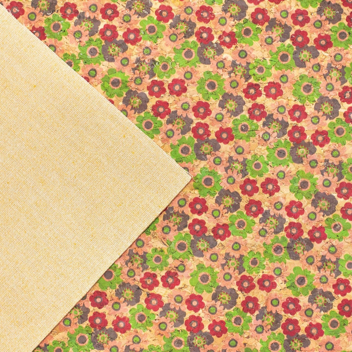 Quirky Florals, Cork Fabric- COF-403-A-2